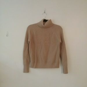 Uniqlo waffle knit beige turtleneck sweater